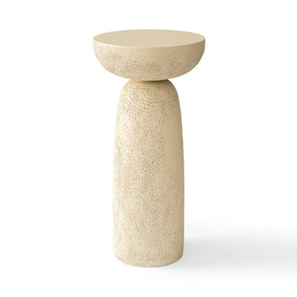 Sleek Cylinder Sandstone Side Table