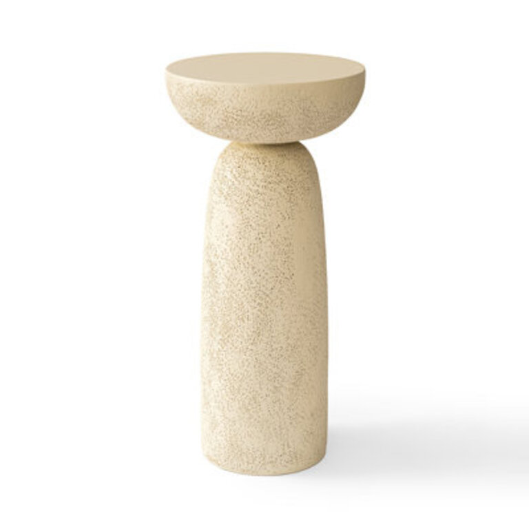 Sleek Cylinder Sandstone Side Table