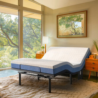 Iduna Adjustable Bed Frame with Massage Wireless Remote Adjustable Base Zero Gravity  Anti-Snore Modes Under Bed Lighting 4 USB Ports