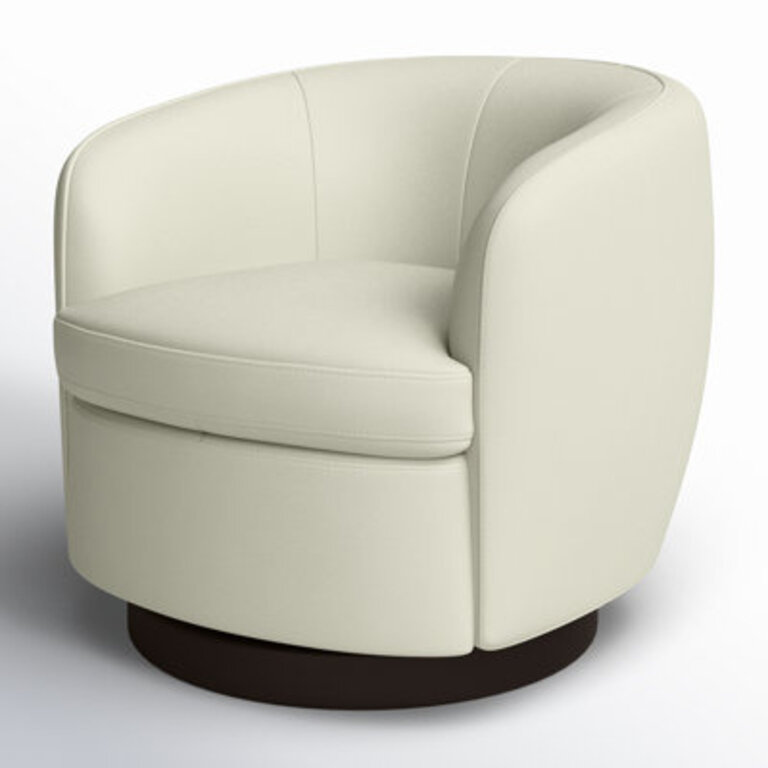 Marcy Geniue Leather Swivel Barrel Chair