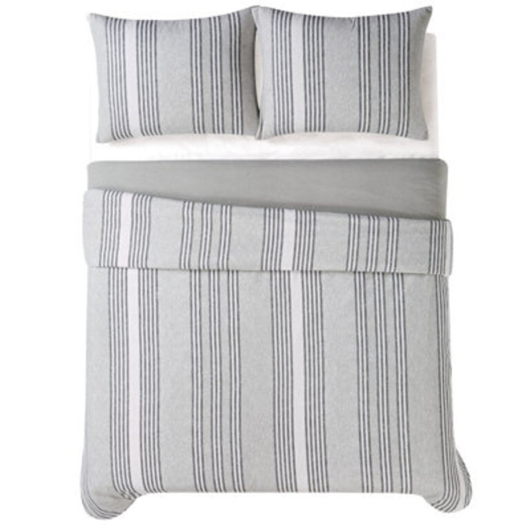 Kiel Stripe Flannel Cotton Flannel Striped Duvet Cover