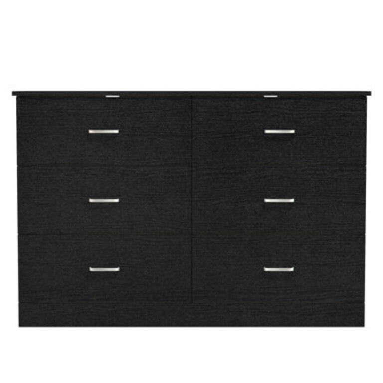 Allyannah 47 W 6-Drawer Manufactured Wood Double Dresser with Interlocking Drawers