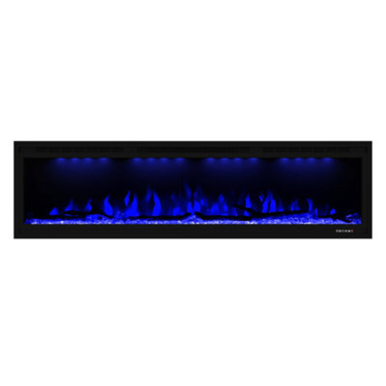 Nazaret WiFi Smart Recessed Wall Mounted Electric Fireplace Insert with Remote Overheating Protection Logset and Crystal Touch Screen 1500W750W