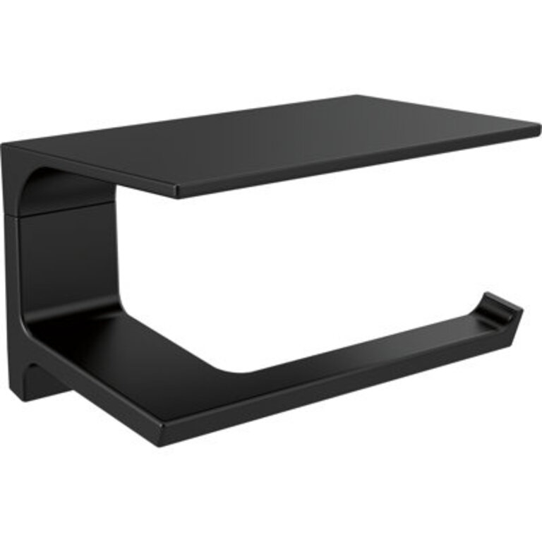 Pivotal Wall Mount Single Post Toilet Paper Holder with Shelf Bath Hardware Accessory