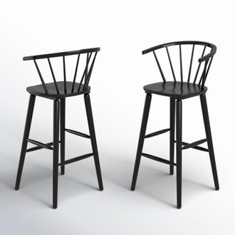 Set of 2 Sheffield Solid Wood Counter Stools