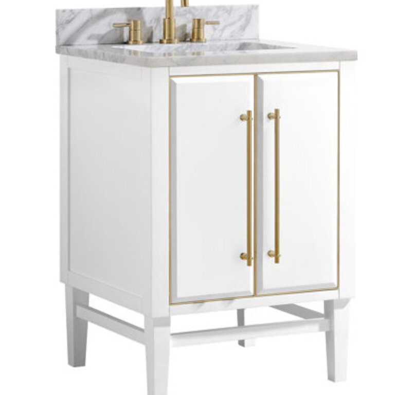 Ewen 24 Single Bathroom Vanity with Carrara Marble Top