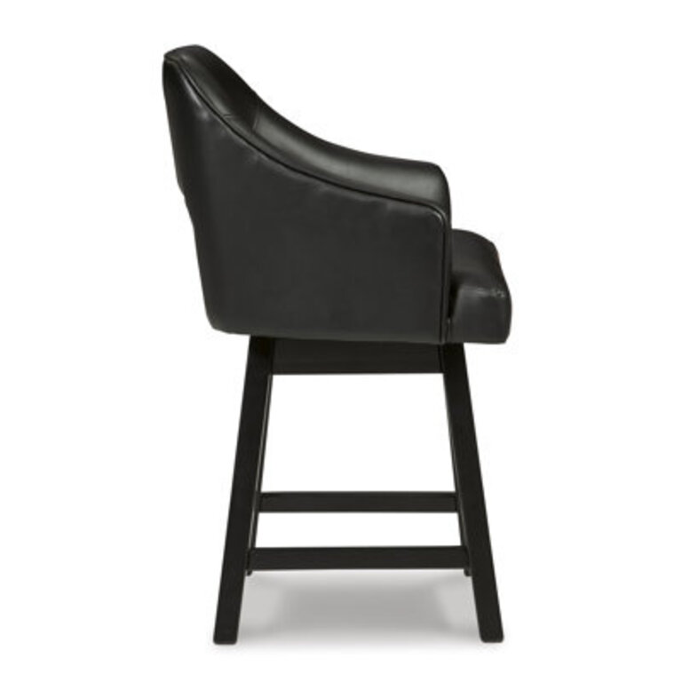 Nestor Swivel Upholstered Counter Stool with Solid Wood Frame