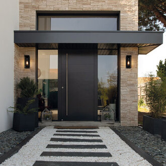 Polikron Classic Outdoor Wall Sconce 1 Light with Dusk to Dawn in Rectangular