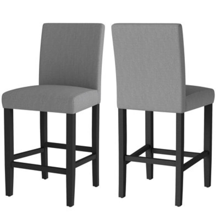 Gurrola Upholstered Counter Stool with Solid Wood Frame