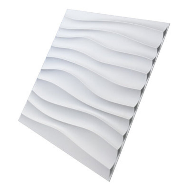 Yacoubou 197 x 197 PVC Wall Paneling3D Wall Panels in Wave Design32sqftSet of 12