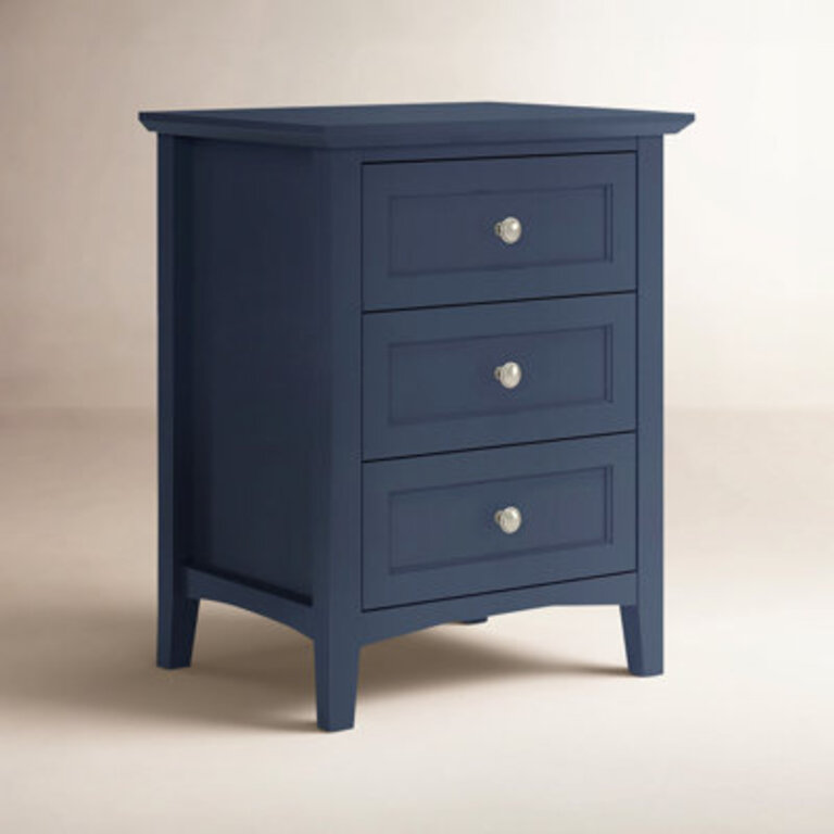 Renee 3-Drawer Solid and Manufactured Wood Nightstand