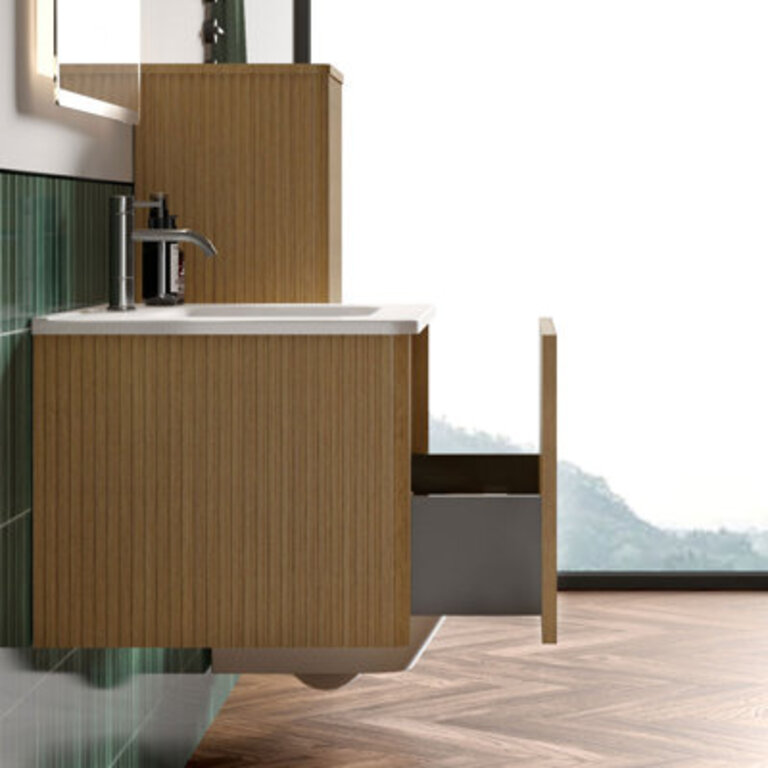 Hannemarie Wall Mounted Single Bathroom Vanity with Top with Overflow Pre-Assembled