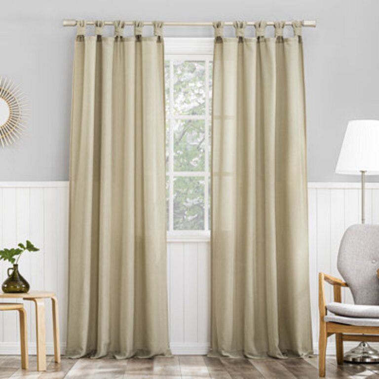 Diglio Twist Tab Semi-Sheer Tab Top Curtain Panel