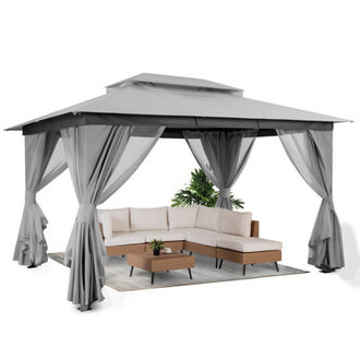 Lausaint Home 10x13 Steel Patio Gazebo