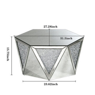 Amla 31 Glass Coffee Table Mirrored Top