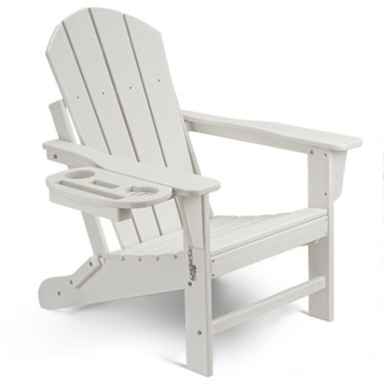 Cheryce HDPE Folding Adirondack Chair With Cup Holder