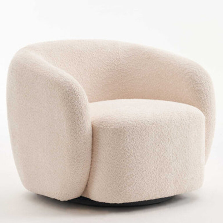 Munehito Upholstered Swivel Barrel Chair