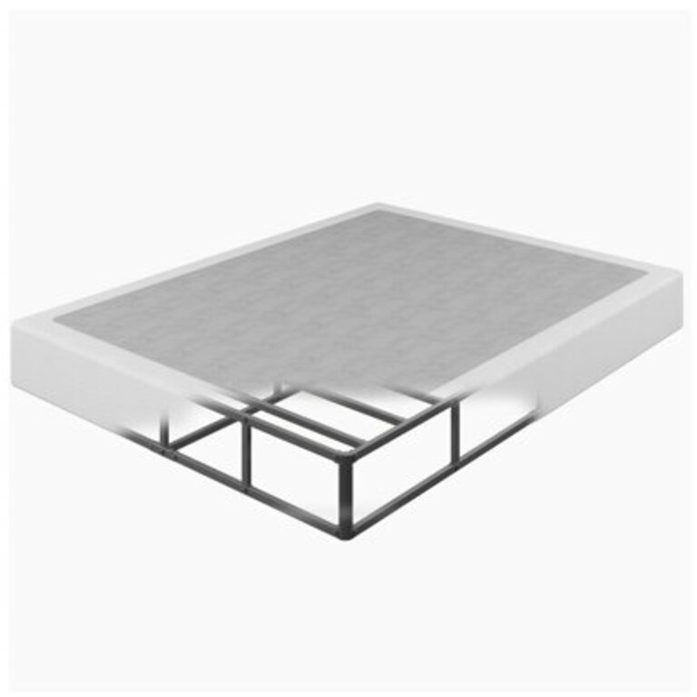 Jessine 8 Inch Metal Box Spring Fabric - Covered Easy Assembly Mattress Foundation