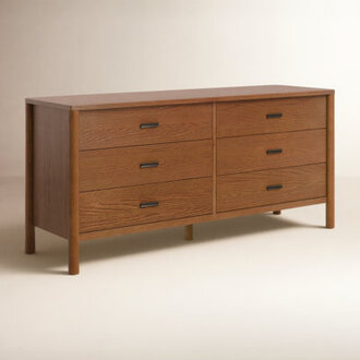 Kaplan 6-Drawer Solid and Manufactured Wood Dresser with Ball Bearing Glides