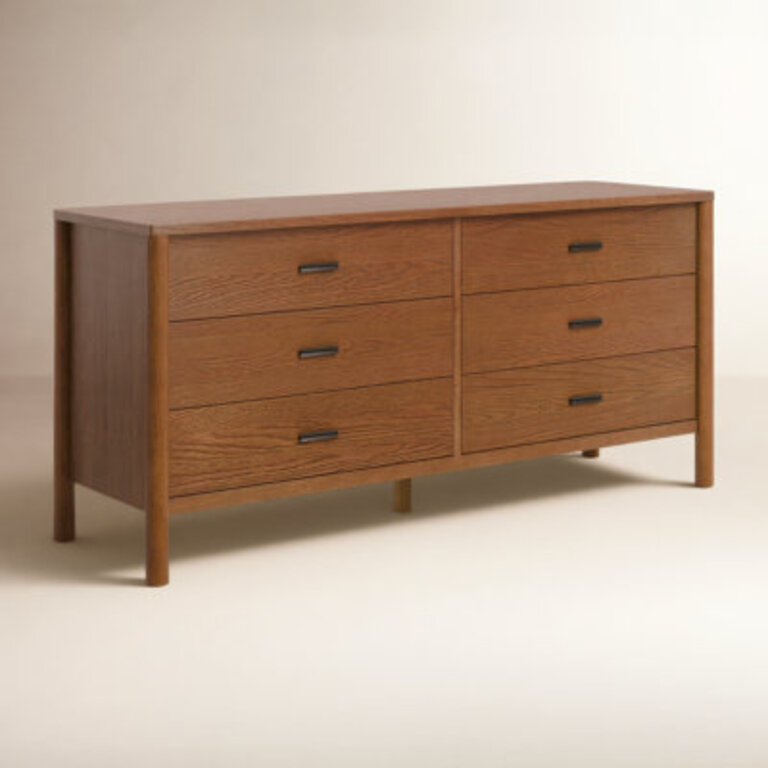 Kaplan 6-Drawer Solid and Manufactured Wood Dresser with Ball Bearing Glides