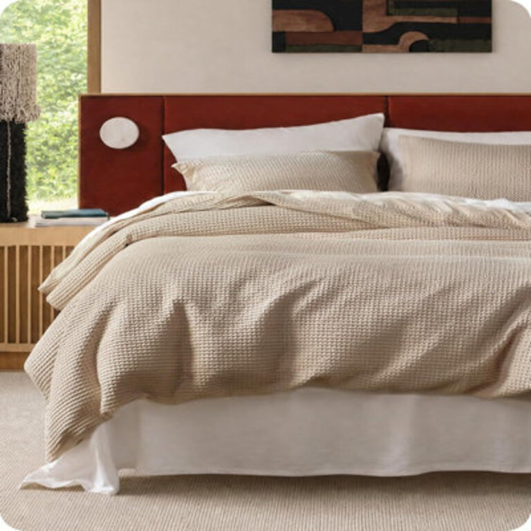 Bedsure Luxury Soft 100 Cotton Waffle Weave Plaid Duvet Cover
