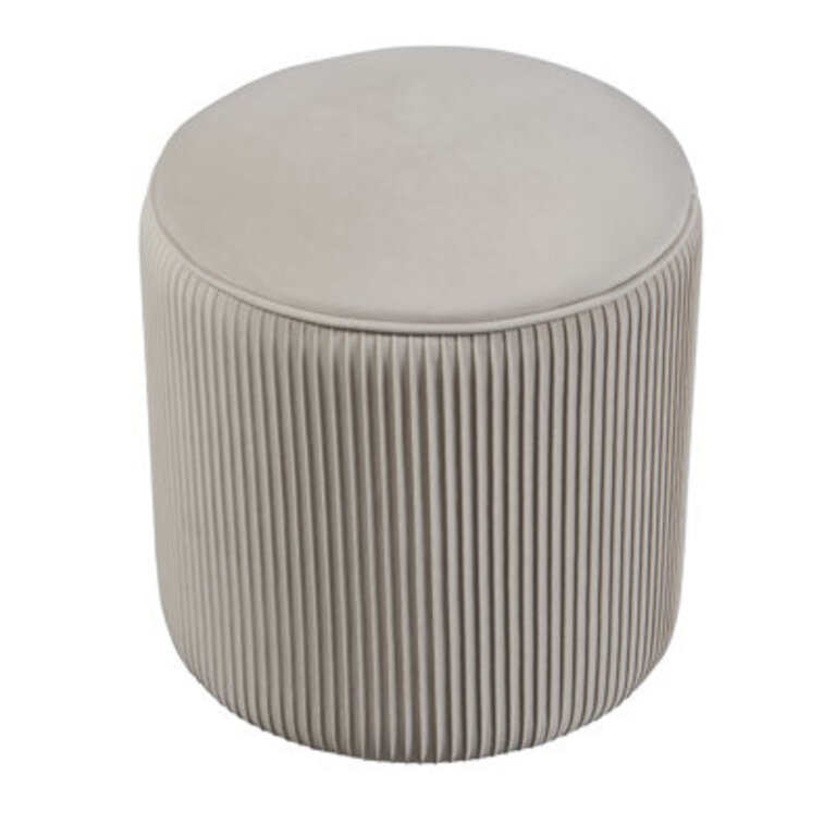 Aslan Velvet Round Pouf Ottoman