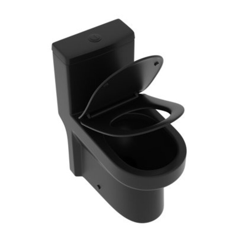 Liberty Compact Toilet Modern One-Piece Round Toilet with Dual Flush Easy Cleaning Fully Skirted DesignSeat Included