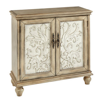 Lummus 2-Door Carved Wood Storage Cabinet