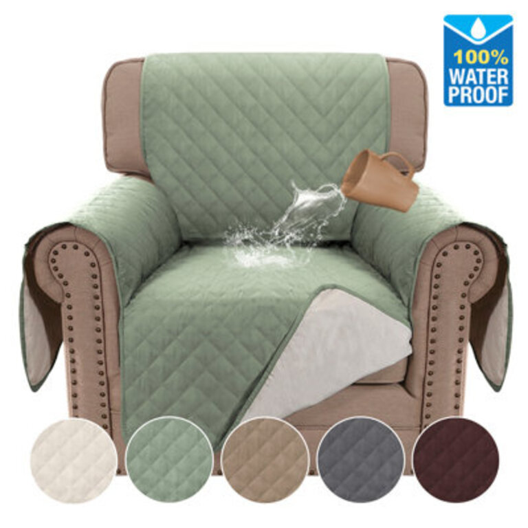 100 Waterproof Microfiber Fabric Sofa Slipcover Chair Cover Furniture Protector Cover with Elastic Straps for Pets Non Slip Loveseat Slipcover Machine Washable