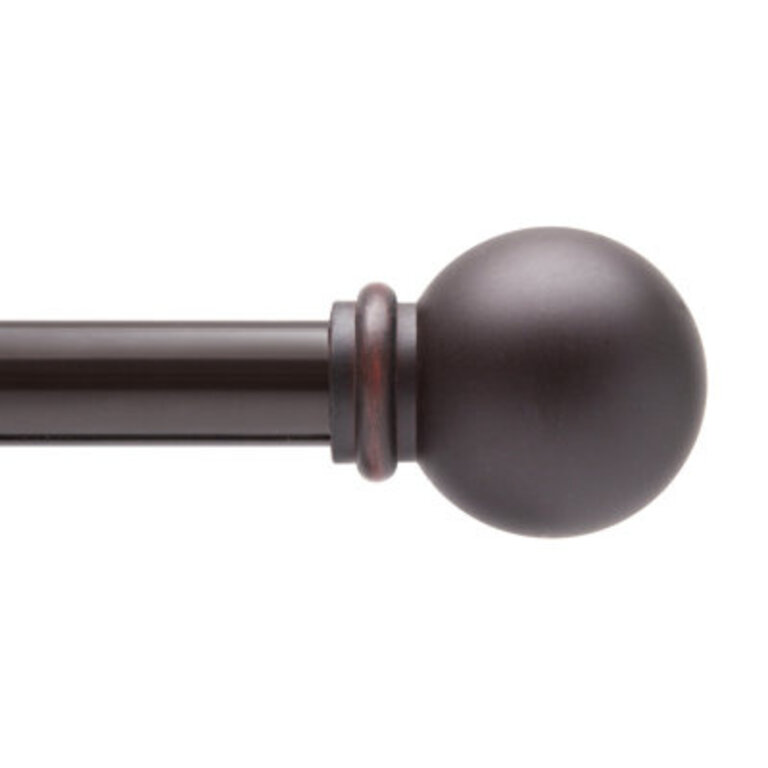 Ball End Single Curtain Rod 28-48 or 48-86 Adjustable Length 58 Dia Steel - Basics by Wayfair