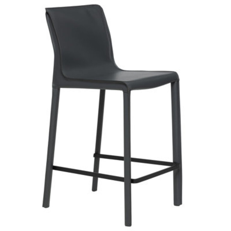Upholstered Counter Stool with Metal Frame