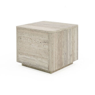 Totka Faux Travertine Square End Table