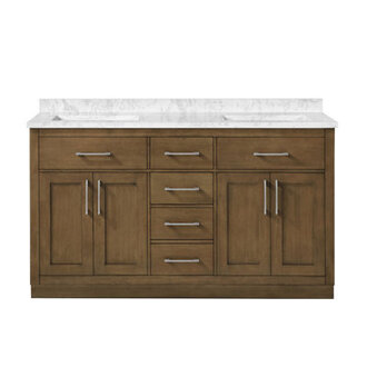 OVE Decors Athea 60 in W Bath Vanity with Premium Countertop and Power Bar