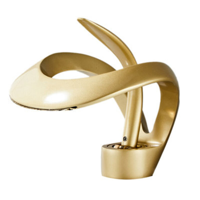 Bathroom Sink Faucet Waterfall Single Lever One Hole Vanity Basin Brass Creative Hollowed Design Tap Waterfall