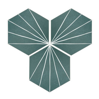 6 x 7 Art Deco Hexagon Stone Composite Peel  Stick Mosaic Tile