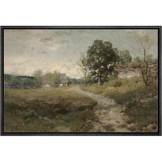Rustic Countryside Country Village Rural Landscape Nature Farmhouse Framed Canvas Print Wall Art