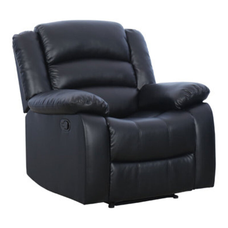 Emryn 38 Wide Modern Breathable Faux Leather Manual Recliner with Overstuffed Arm and Back