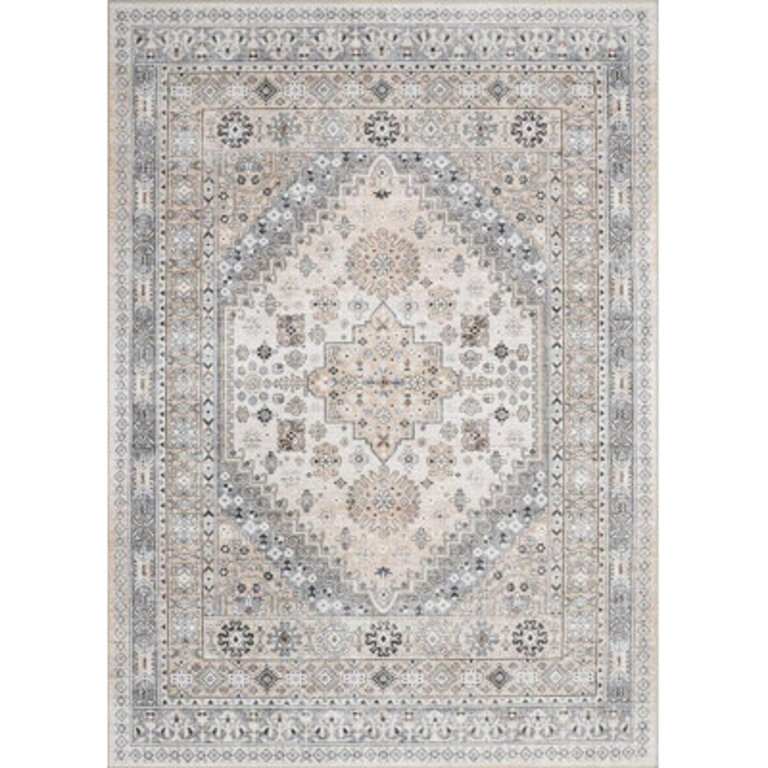 Malaika Machine-Washable Non-Slip Medallion Area Rug