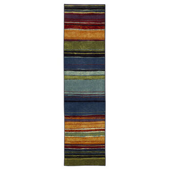 Farranshane Striped Tufted BlueOrangeGreen Area Rug