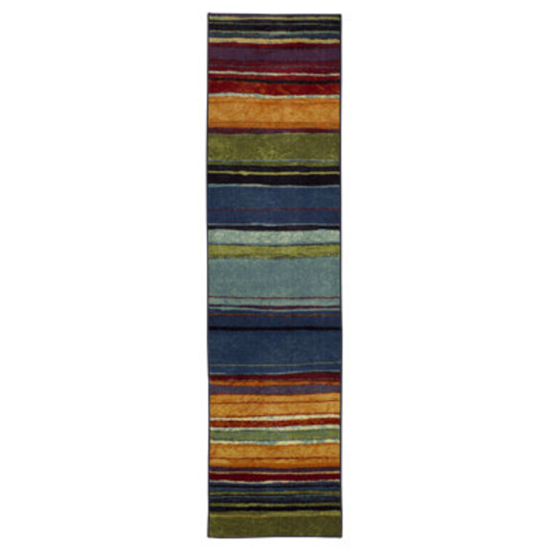 Farranshane Striped Tufted BlueOrangeGreen Area Rug