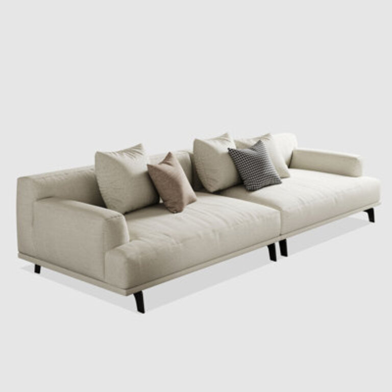 Kihry Modern cotton and linen cushion square armrest sofa with pillows