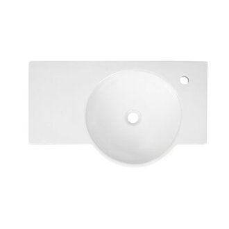 30 x 18 Rectangular Vitreous China Wall Mount Bathroom Sink with Faucet Hole