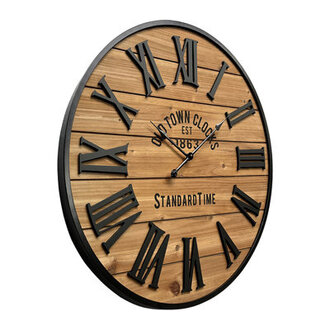 Sirena Wood Round Farmhouse Style Wall Clock