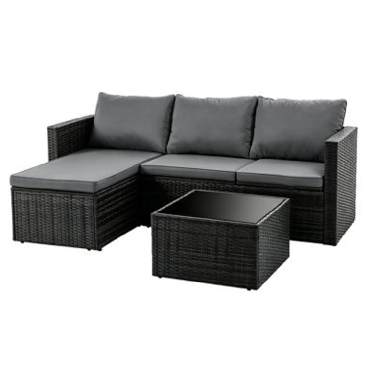 Harbaugh Wicker 3 - Person Patio Conversation Set with Cushions