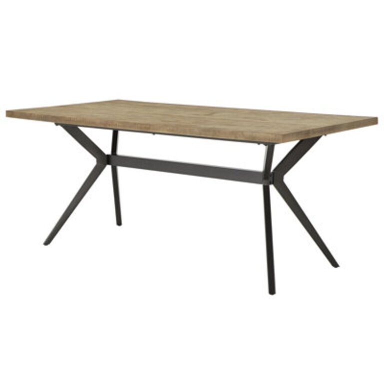 Sabine Pine Metal Base Dining Table
