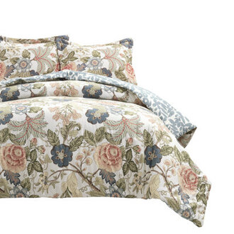 Sydney Reversible Comforter Set GreenBlue 3Pc Set