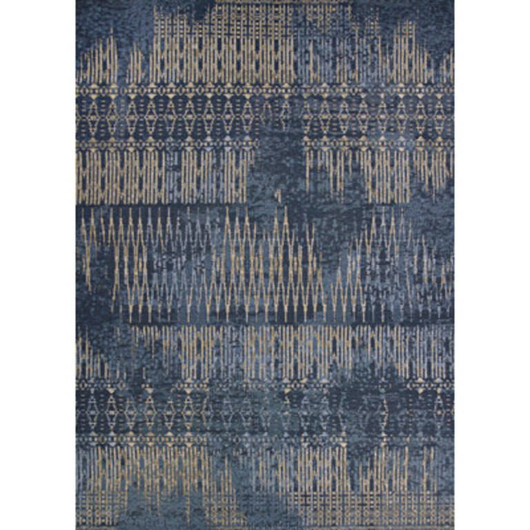 Hause Abstract Indigo Blue Indoor Outdoor Area Rug