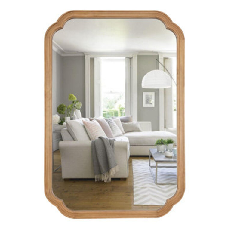 Ali Solid Wood Scalloped Wall Mirror