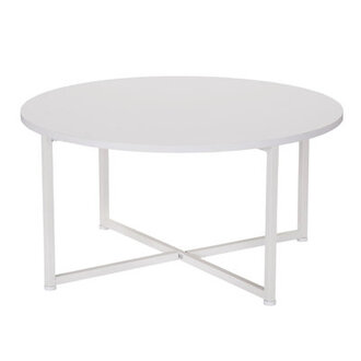 Gateshead Jamestown Round Coffee Table Rustic Wood Grain and Metal