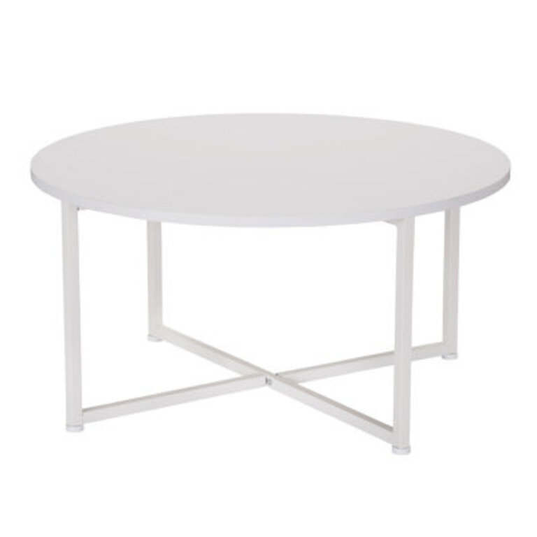 Gateshead Jamestown Round Coffee Table Rustic Wood Grain and Metal